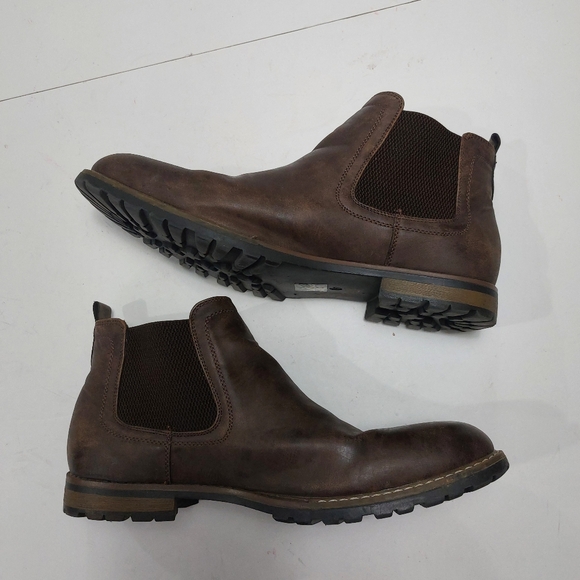 BRUNO MARC Men\'s Brown Leather Chelsea Boots size 12 main image 7